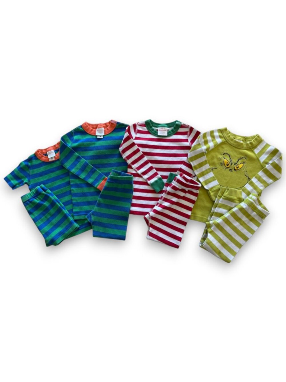 Hanna Andersson Pajamas Lot 4 Size 4 Grinch Striped PJs